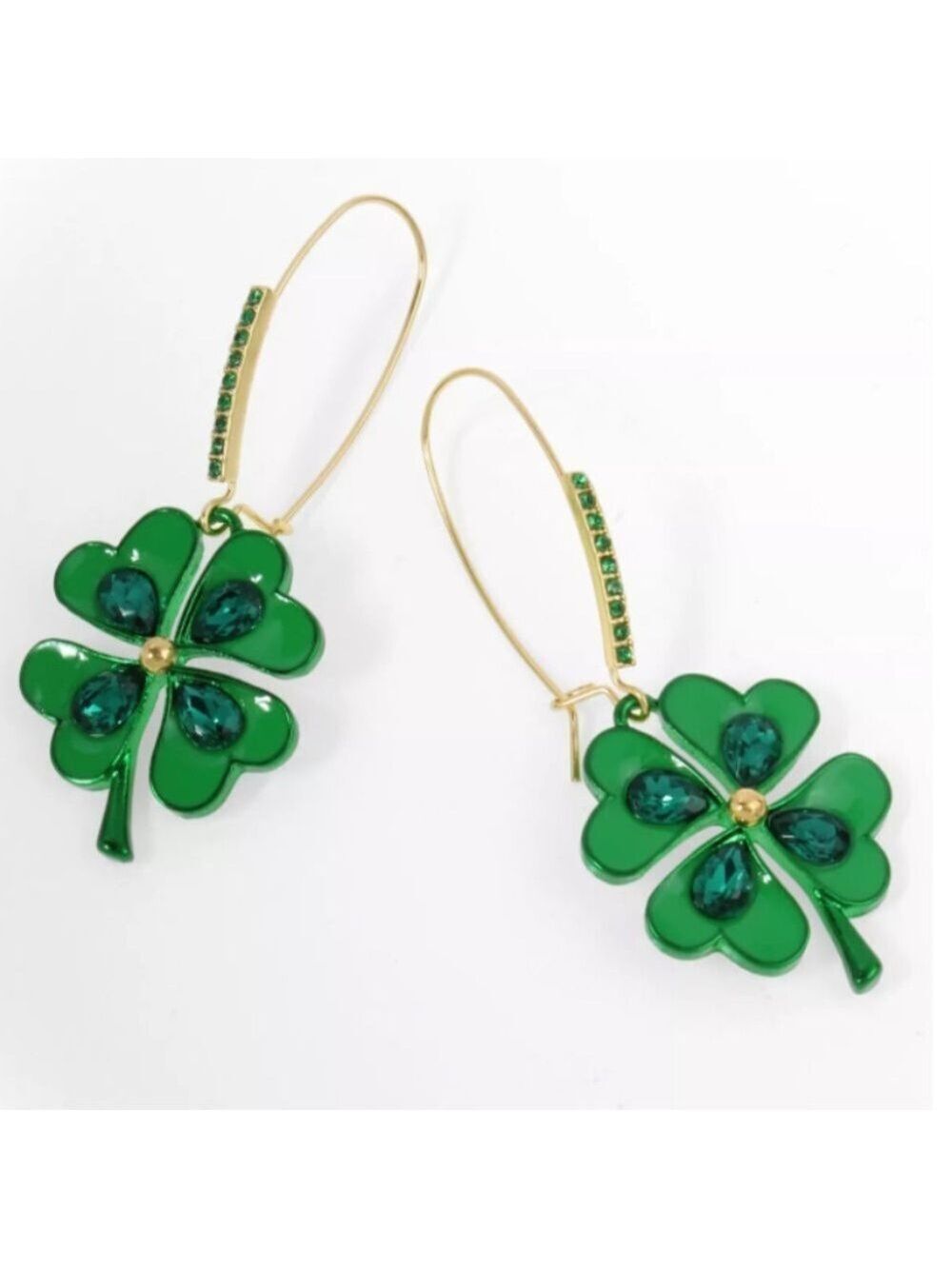 Betsey Johnson St. Patrick’s Shamrock Clover Earrings New